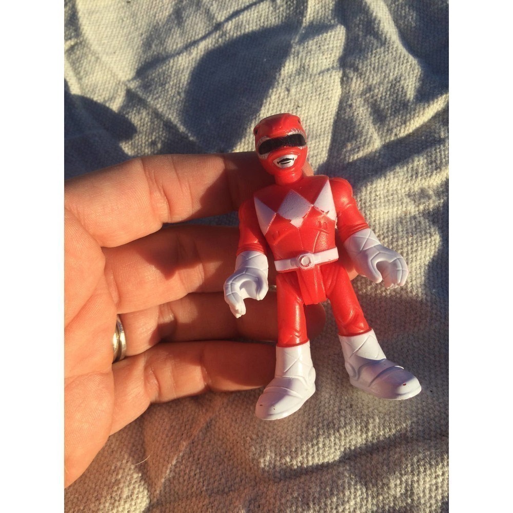 Power ranger figurine red 3” 3 in toy plastic opposable limbs action figure tv